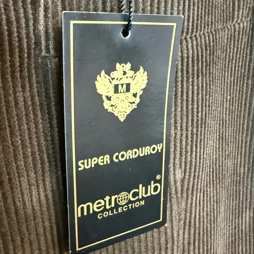 NWT Metro Club Collection Dark Brown Corduroy Blazer Academia Professor Mens 46L